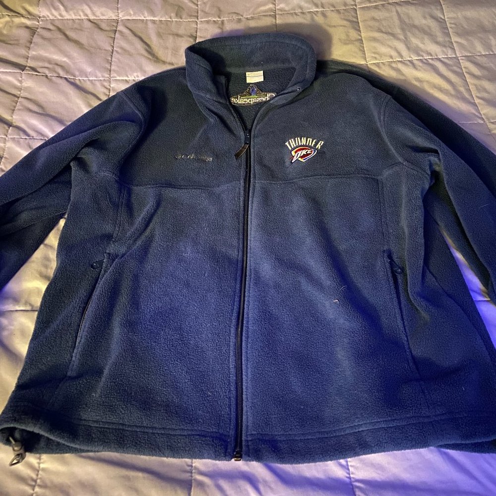 Colombia Navy Blue Fleece "Oklahoma City Thunder" Zip up Jacket.